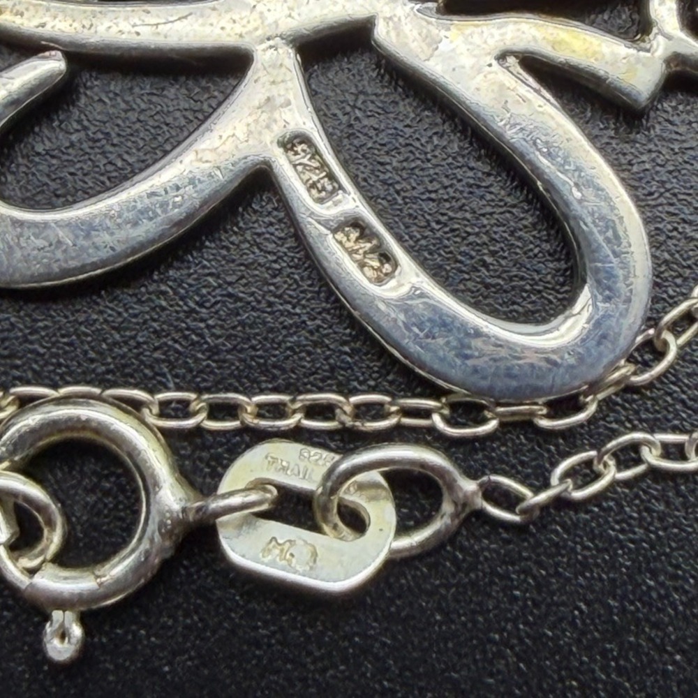 Sterling Silver 925 Open Butterfly Cutout Pendant Necklace 18" Spring Marsala - Picture 5 of 8